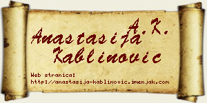 Anastasija Kablinović vizit kartica